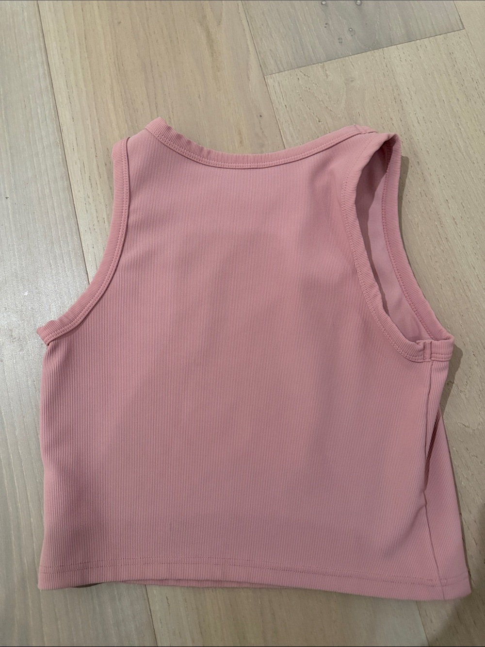 Girls' Pink Ribbed Tank Top - Picture 2 of 2